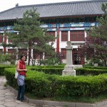 Anindita Dutta in front of the Sackler Museum