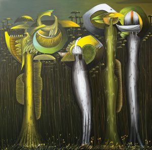 Nicolas Herrera. Deep Forest, 2017. Oil on canvas. 200 x 200 cm.