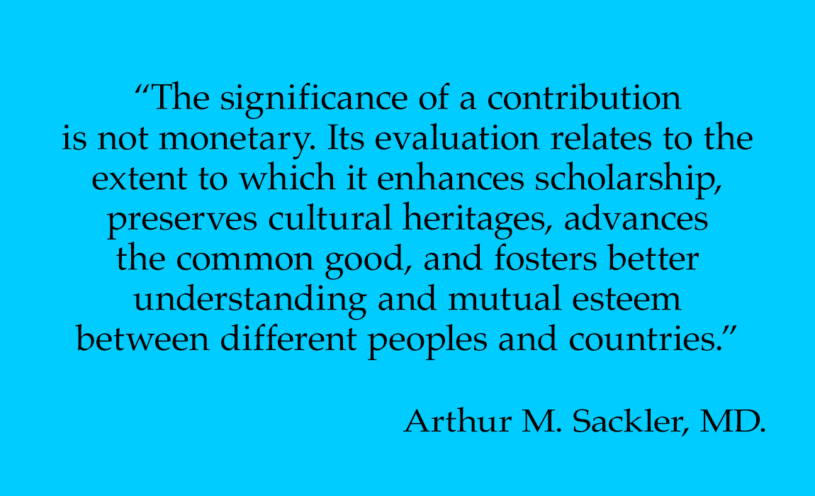 Dr. Arthur M. Sackler on Contributions